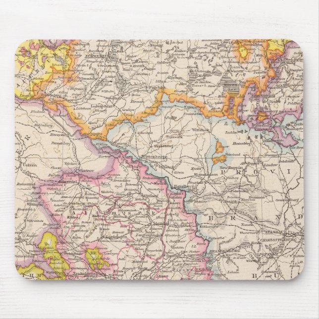 Mousepad Saxónia, Mecklenburg, Mapa Atlas de Anhalt (Frente)