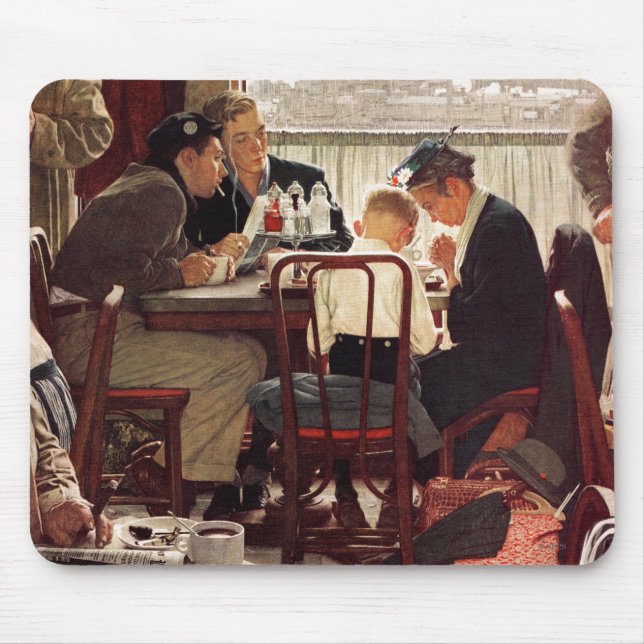 Mousepad Say Grace por Norman Rockwell (Frente)
