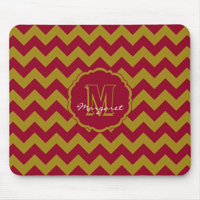 Mousepad SC Chevron Mouse Pad-Burgundy e Dourado (Frente)