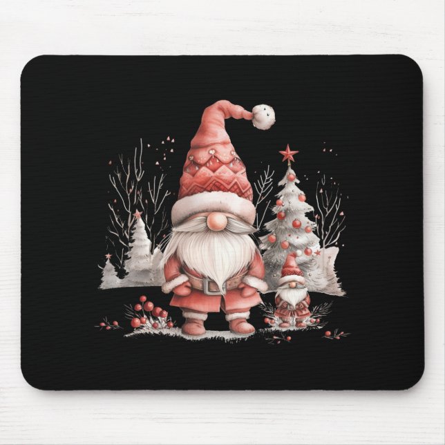 Mousepad Scandinavian Christmas Gnome Red Berries  (Frente)
