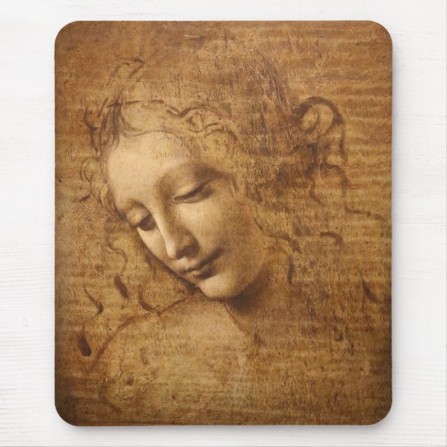 Mousepad Scapigliata, Cabeça de uma Mulher de Leonardo da V (Frente)