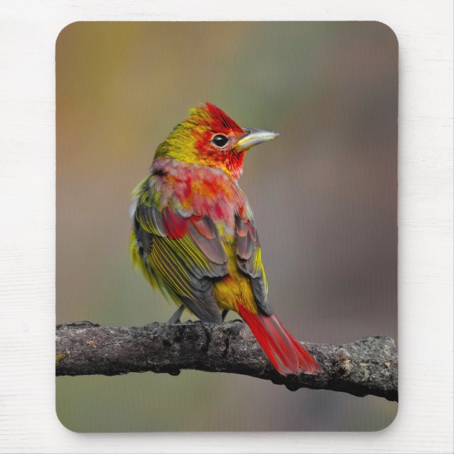 Mousepad Scarlet Tanager Molting - Fotografia original (Frente)