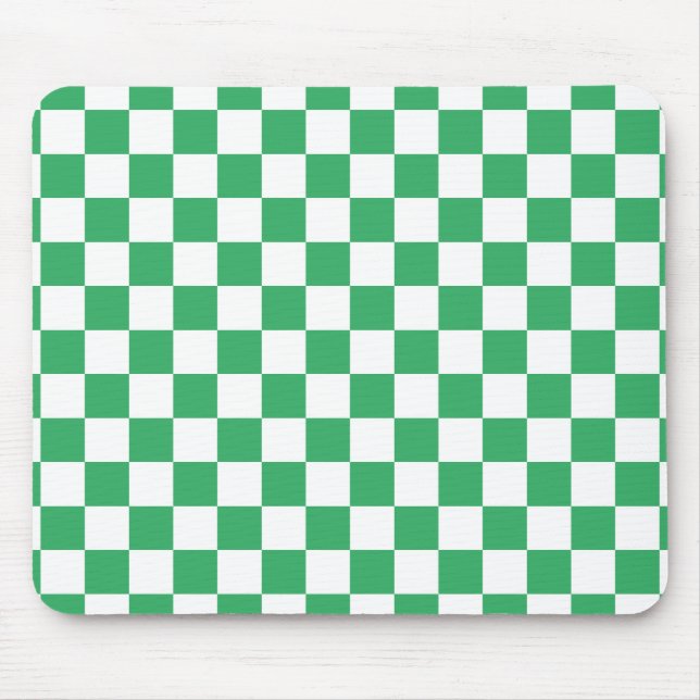 Mousepad Schachbrettmuster Weiss Grün (Frente)