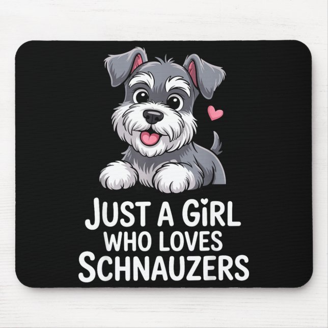 Mousepad Schnauzer Art For Women Girls Kids Mini Schnauzer  (Frente)