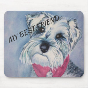 MOUSEPAD SCHNAUZER DO DOCE DO CINZA DE PRATA