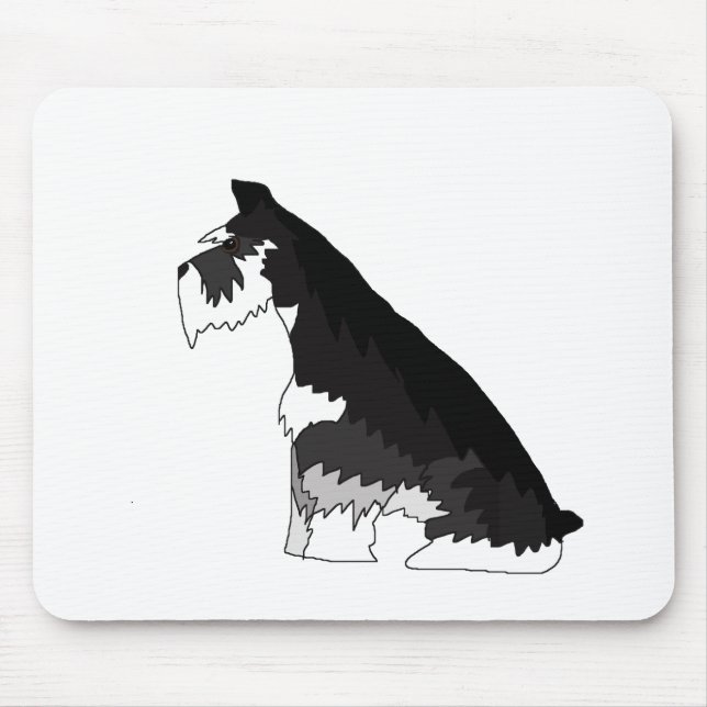 Mousepad Schnauzer preto e de prata (Frente)