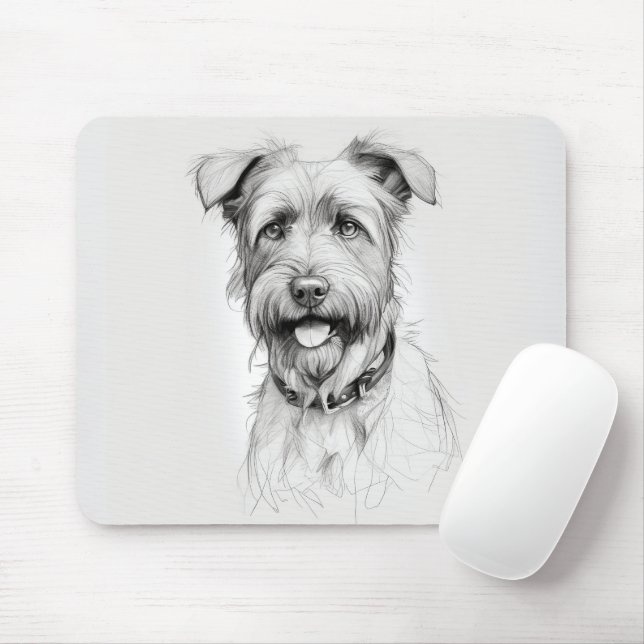 Mousepad Schnauzer Retrait Sketch (Com mouse)