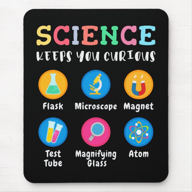 Mousepad Science keeps you curious (Frente)