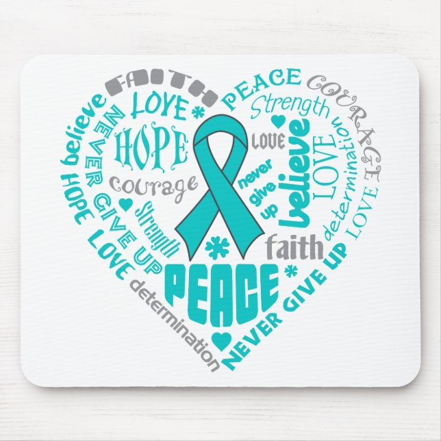 Mousepad Scleroderma Sensibilização Palavras do Coração (Frente)