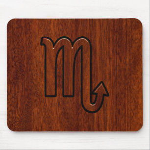 Mousepad Scorpio Zodiac - Sinal de Mahogany Brown Style