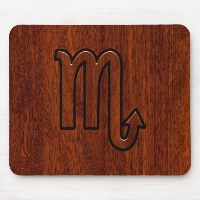 Mousepad Scorpio Zodiac - Sinal de Mahogany Brown Style (Frente)