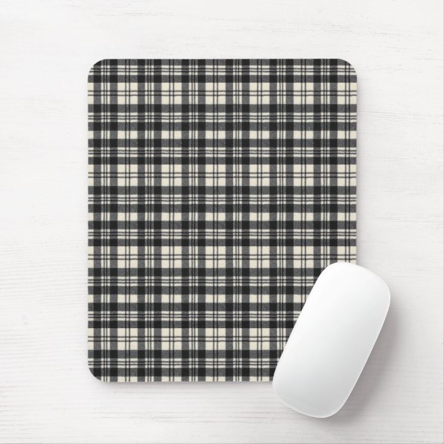 Mousepad Scott Black and White Original Scottish Tartan (Com mouse)
