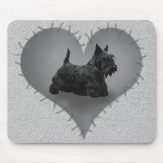 Mousepad Scottie do coração (Frente)
