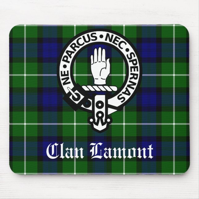 Mousepad Scottish Clan Lamont Crest Crachá e Tartan (Frente)
