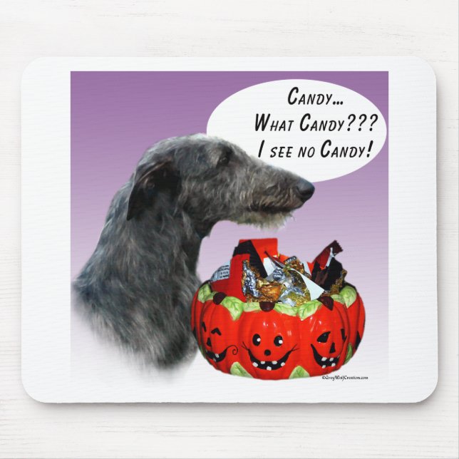 Mousepad Scottish Deerhound Halloween Candy (Frente)