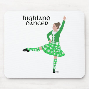 Mousepad Scottish Highland Dancer Green