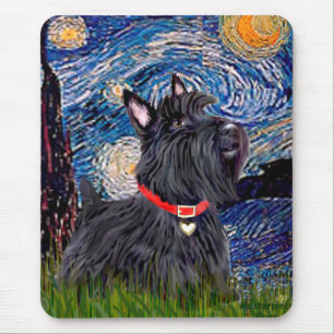 Mousepad Scottish Terrier 6 - Starry Night (Vertical)