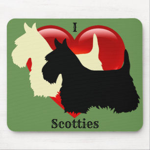 Mousepad Scottish Terrier black silhouette, cão da Escócia