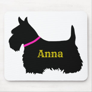 Mousepad Scottish Terrier black silhouette, cão da Escócia