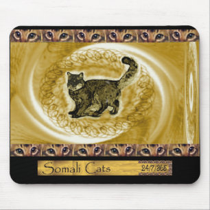 Mousepad Scribbles somalianos do gato de ICU