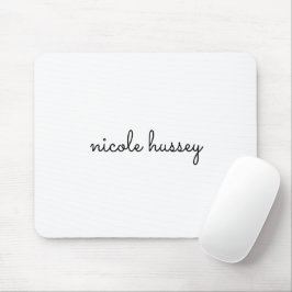Mousepad Script Branco | Na moda Monograma Moderno Minimali