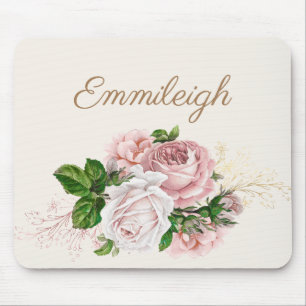 Mousepad Script de Creme Floral de Cores Fluxos de Cores de