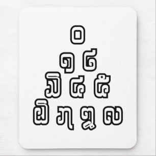 Mousepad Script de Língua Laociana da Pirâmide de Números d