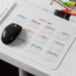 MOUSEPAD SCRIPT DE MANUTENÇÃO DO CALENDÁRIO DO ANO DE CHEIO<br><div class="desc">Mantenha-se organizado e inspirado com este mouse pad do ano de cheio 2026. Cada mês é lindamente destacado em tons de pasta suave e exibido em uma fonte manuscrita elegante no estilo de script, adicionando um toque de sofisticação ao seu espaço de trabalho. Perfeito para referência rápida de data durante...</div>