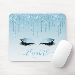 Mousepad Script de Na moda de Lashes Azul de Tendência Mode