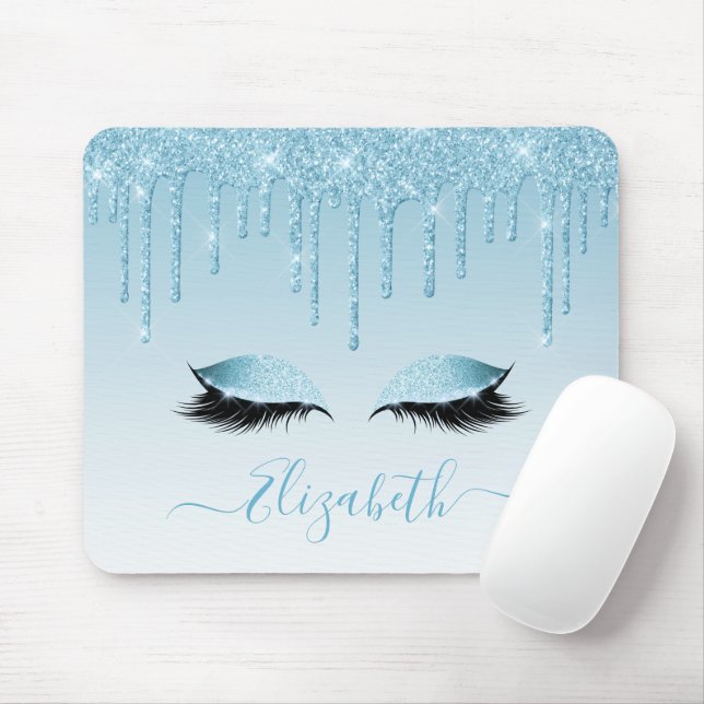 Mousepad Script de Na moda de Lashes Azul de Tendência Mode (Com mouse)