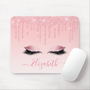 Mousepad Script de Na moda de Lashes Rosa de Tendência Mode