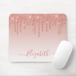 Mousepad Script de Na moda Dourado do Glitter de Tendência 