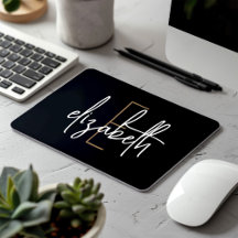 Script Dourado preto monograma elegante