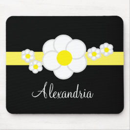 Mousepad Script Elegante Branco-Branco-Preto-Cinzento-Strip