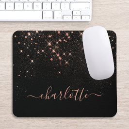 Mousepad Script Glamoroso Elegante Glitter Glitter Dourado