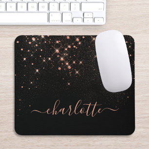 Mousepad Script Glamoroso Elegante Glitter Glitter Dourado