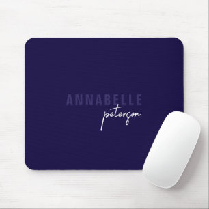 Mousepad Script Mínimo Simples Azul e Branco Moderno