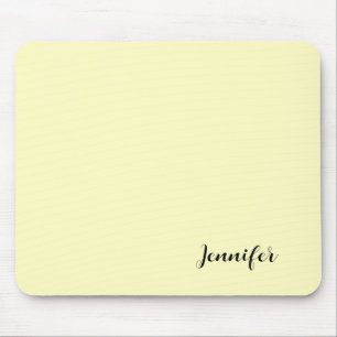 Mousepad Script Moderno Personalizado Amarelo Pastel