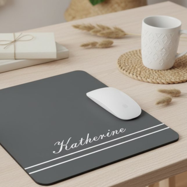 Mousepad Script Name Minimalist Charcoal Gray (Criador carregado)