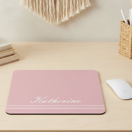 Mousepad Script Name Minimalist Pink