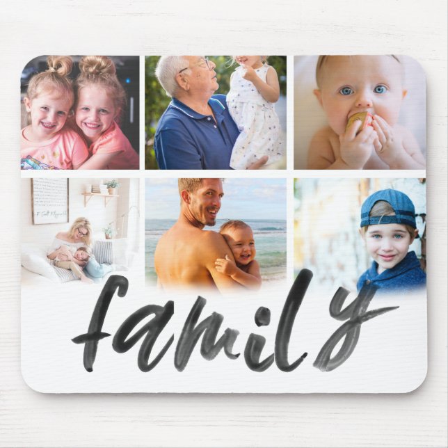 Mousepad Script personalizado de grade de colagem de fotos  (Frente)