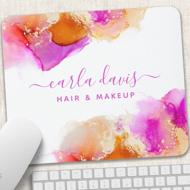 Mousepad Scripts de Assinatura Tinta Cor-de-Laranja Rosa Al (Criador carregado)