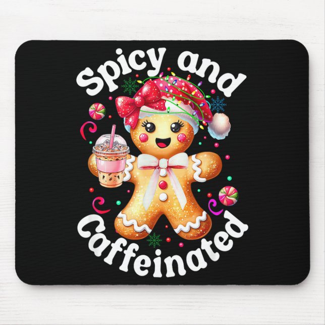 Mousepad Scy And Caffeinated Coffee Cute Gingerbread Christ (Frente)