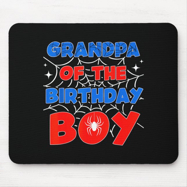 Mousepad Sder Web Birthday Party Grandpa Of The Birthday Bo (Frente)
