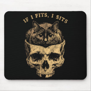 Mousepad Se Cabe Senta Caveira de Gato Preto Humor Minimali