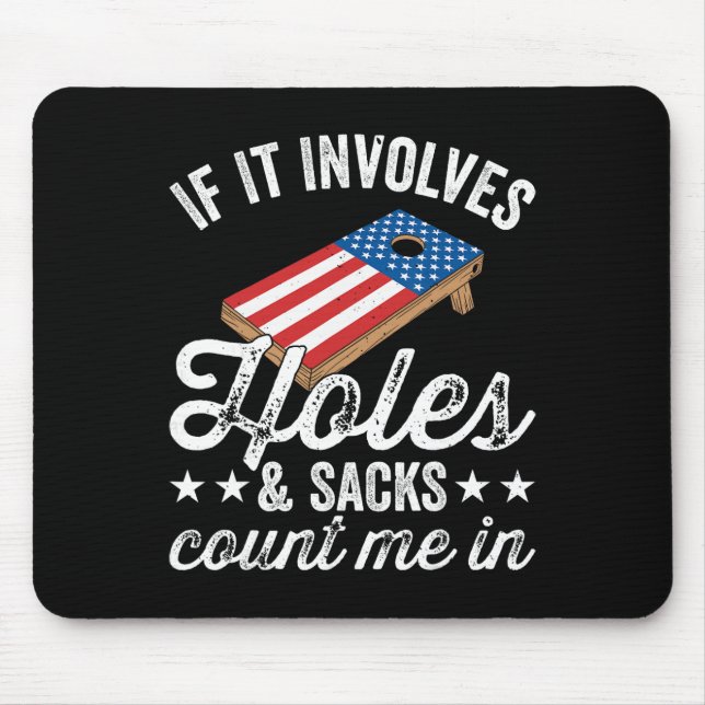 Mousepad Se Envolve Buracos E Sacos - Jogador de Cornhole 4 (Frente)
