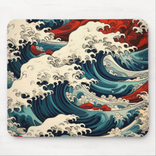 Mousepad Sea Waves Ukiyo-e