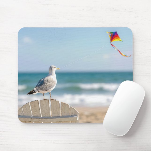 Mousepad Seagull Flying a Kite (Com mouse)