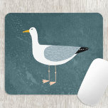 Mousepad Seagull Teal<br><div class="desc">Uma gaivota atada ao lado do oceano. Perfeito para quem ama pássaros e costa. Arte original de Nic Squirrell.</div>