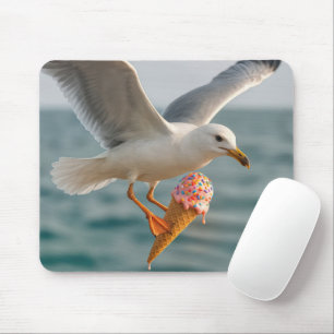 Mousepad Seagull voando com um Sorvete de fusão